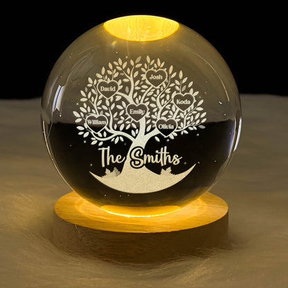Family Tree - Personalized Crystal Ball Night Light