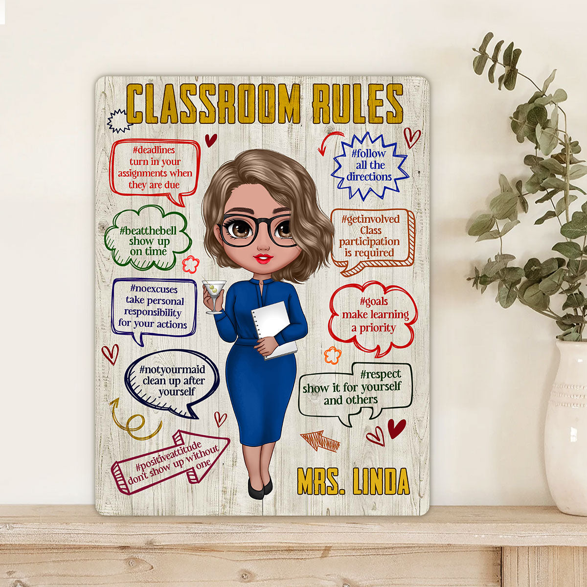 Classroom Rules - Personalized Wooden Sign