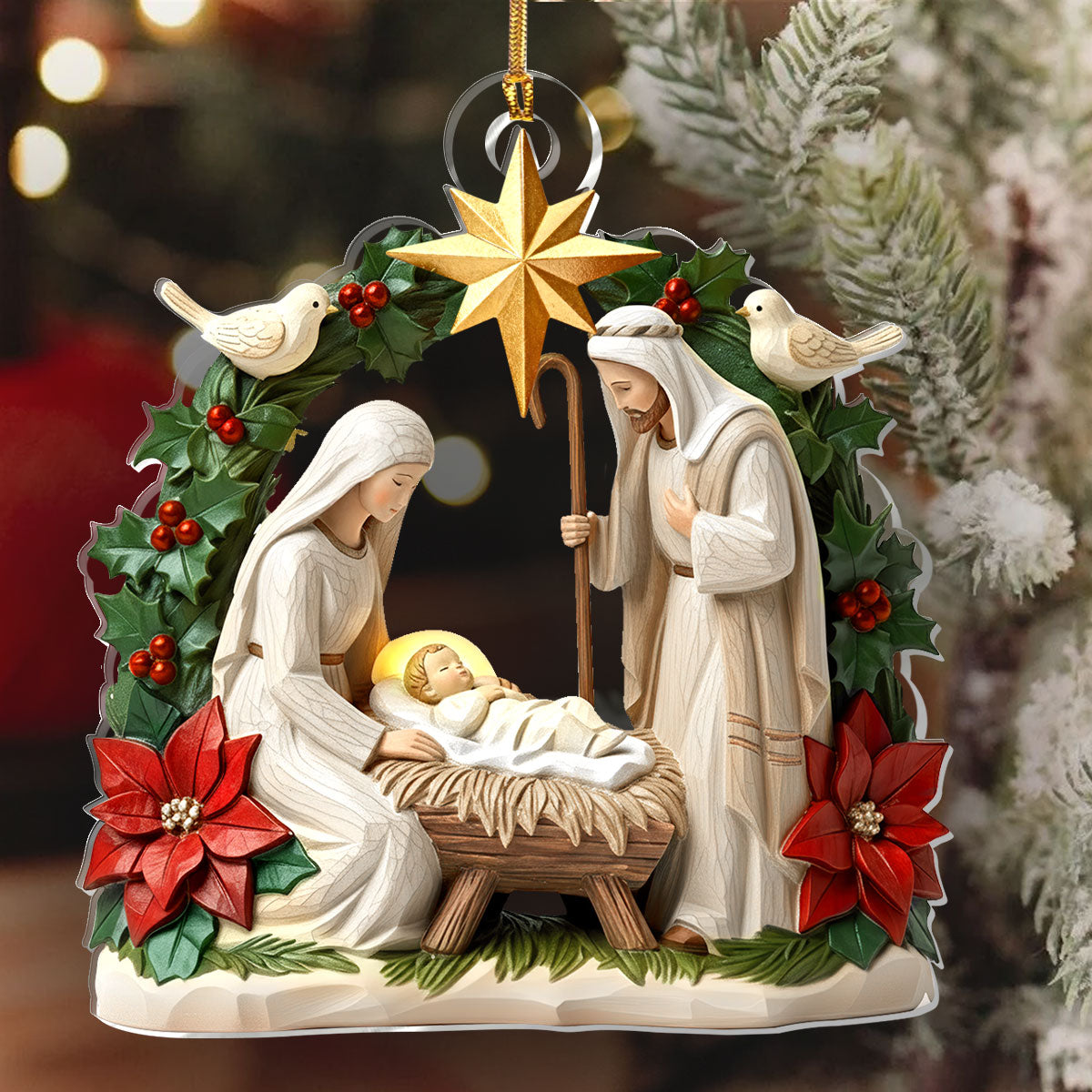 Ivory Blessing Jesus Is The Reason -  1-Layer Acrylic Ornament