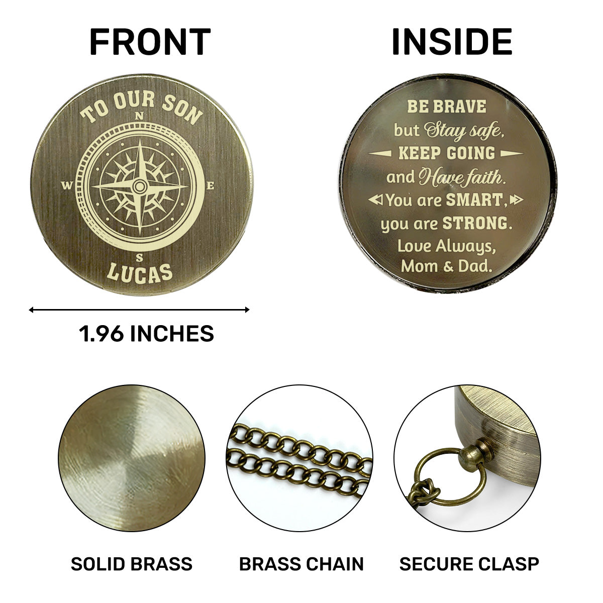 For My Brave Boy - Personalized Compass