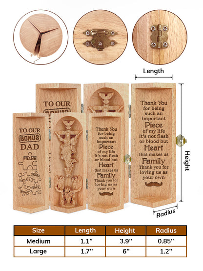 Important Piece Of My Life - Personalized Openable Wooden Cylinder Sculpture of Jesus Christ