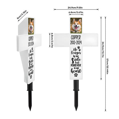 Personalized Solar Powered Lighted White Cross | Memorial Quotes For Beloved Pets SPLWCH10-15
