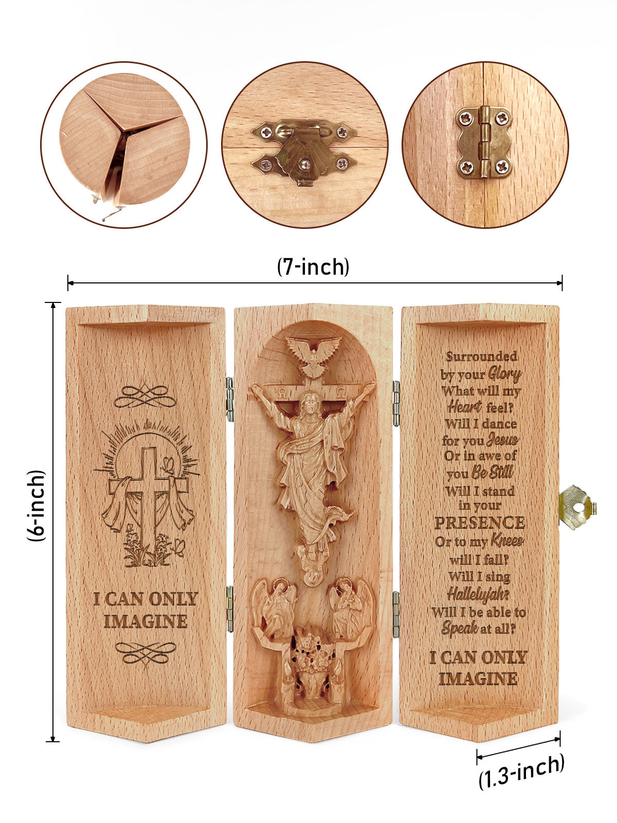 I Can Only Imagine - Openable Wooden Cylinder Sculpture of Jesus Christ
